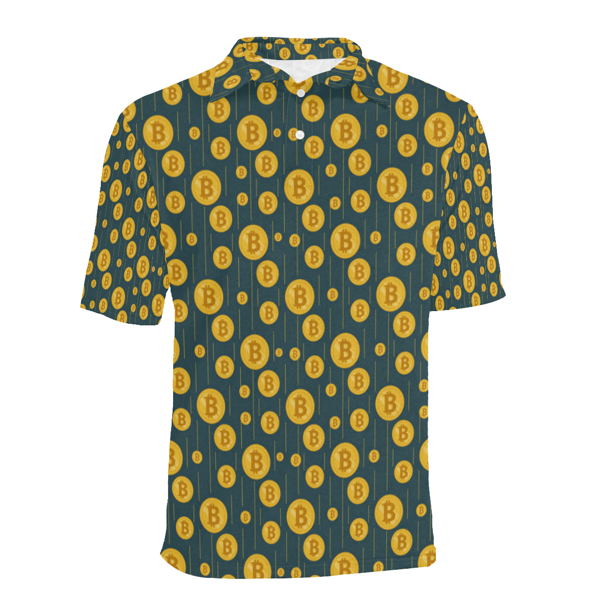 Bitcoin Pattern Print Design 01 Men Polo Shirt