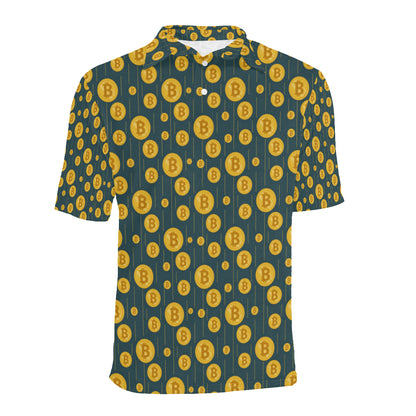 Bitcoin Pattern Print Design 01 Men Polo Shirt