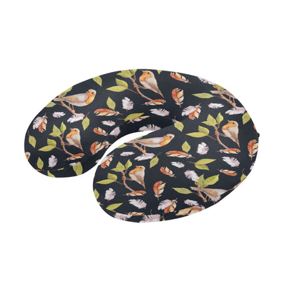 Birds Pattern Print Design 02 U-Shaped Travel Neck Pillow