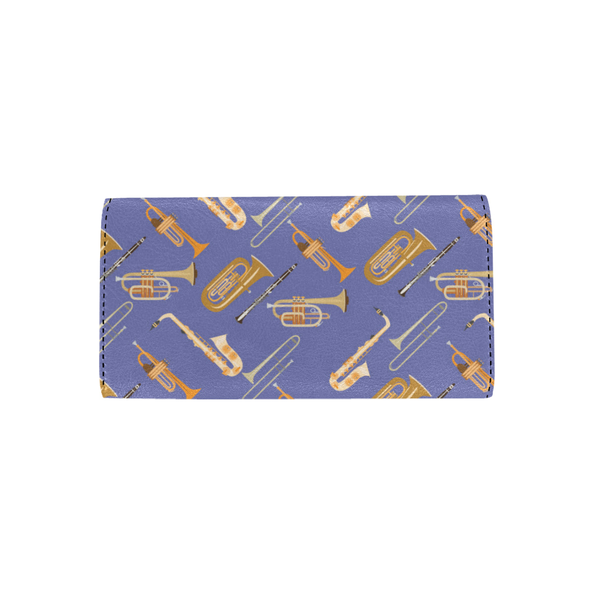 Trombone Pattern Print Design 02 Women's Trifold Wallet