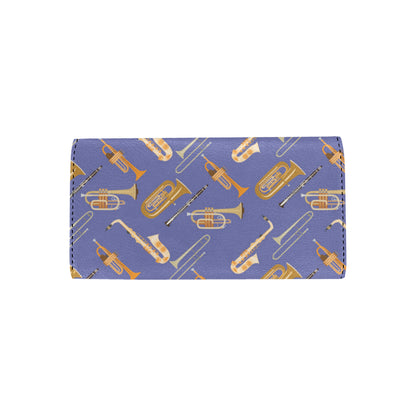 Trombone Pattern Print Design 02 Women's Trifold Wallet
