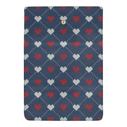 Heart Knit Pattern Print Design HE05 Women's Trifold Wallet