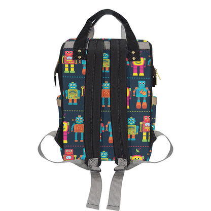 Robot Pattern Print Design A01 Diaper Bag Backpack