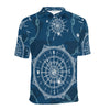 Nautical Compass Print Men Polo Shirt