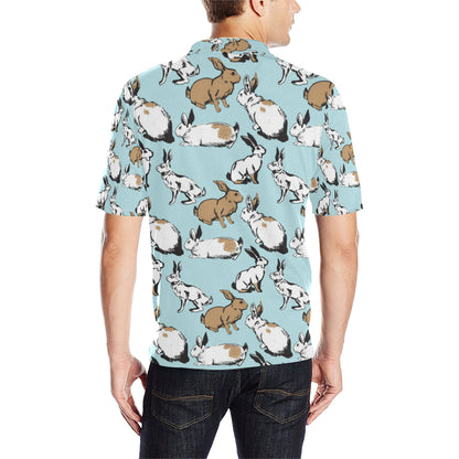 Rabbit Pattern Print Design RB018 Men Polo Shirt