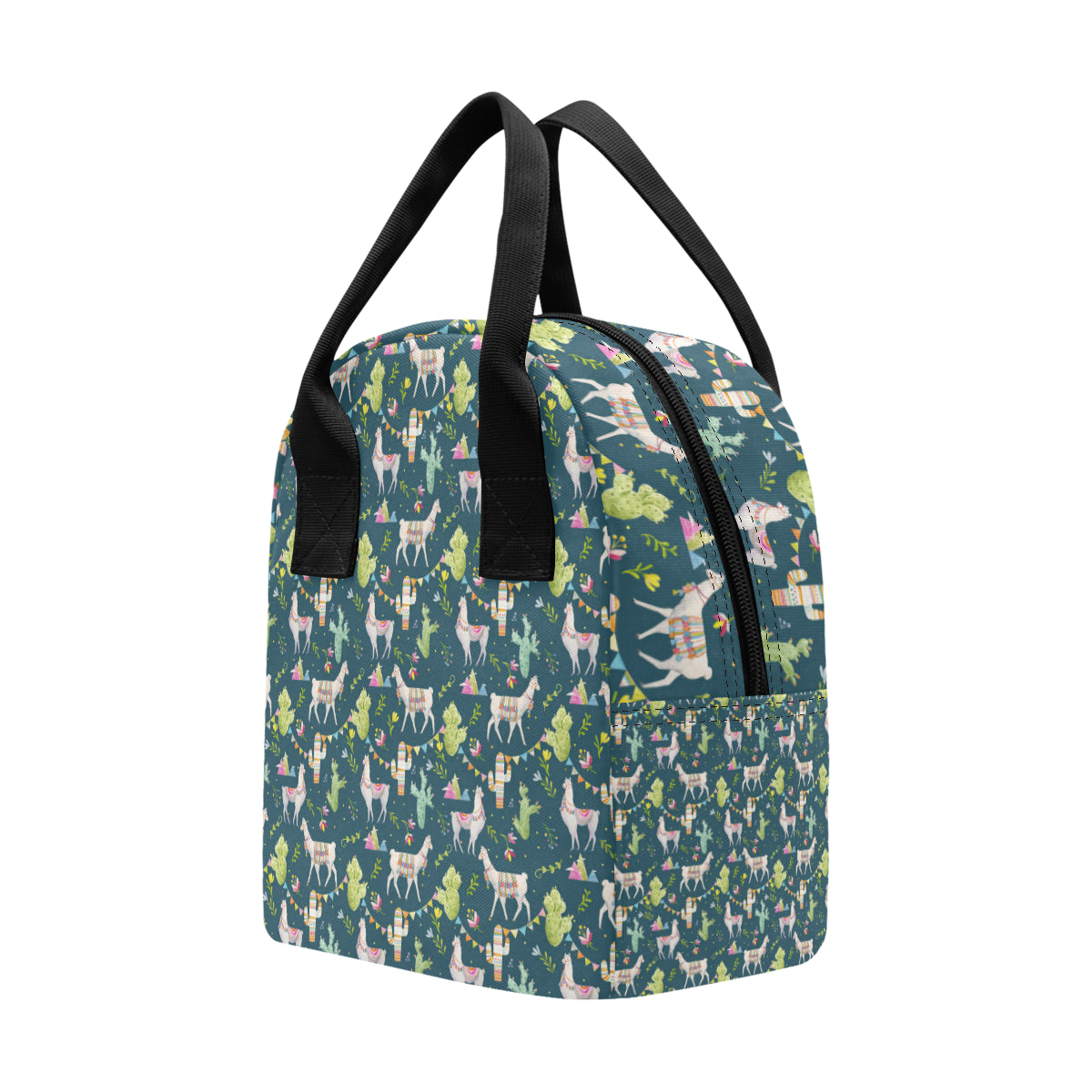 Llama with Cactus Design Print Insulated Lunch Bag