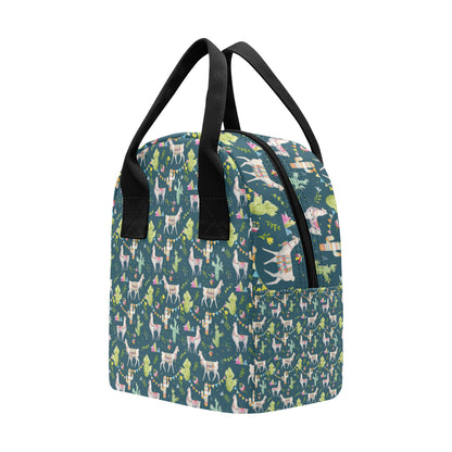 Llama with Cactus Design Print Insulated Lunch Bag