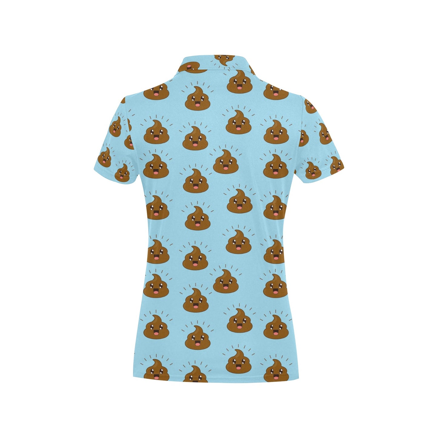 Poop Emoji Pattern Print Design A03 Women's Polo Shirt
