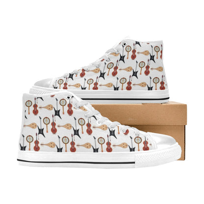 Banjo Print Design LKS403 Men's High Top Canvas Shoes