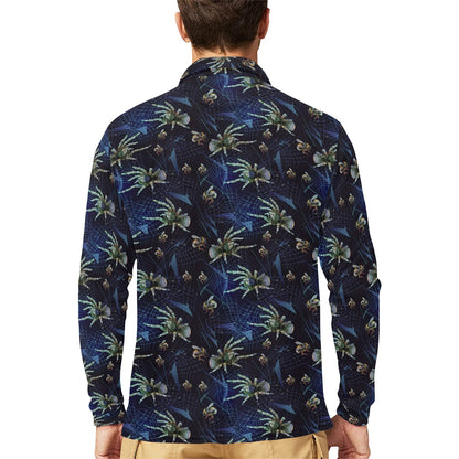 Tarantula Print Design LKS401 Long Sleeve Polo Shirt For Men's