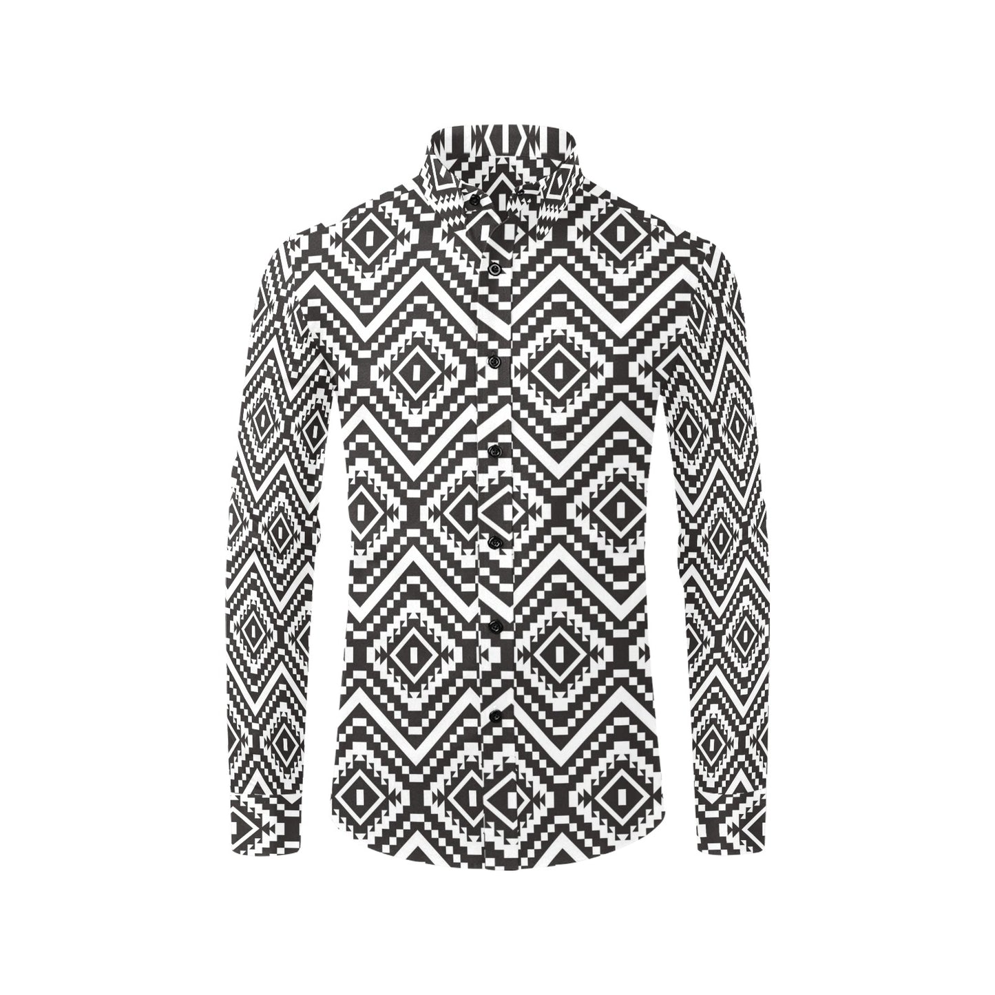Tribal Pattern Print Design LKS303 Men's Long Sleeve Dress Shirt