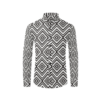 Tribal Pattern Print Design LKS303 Men's Long Sleeve Dress Shirt