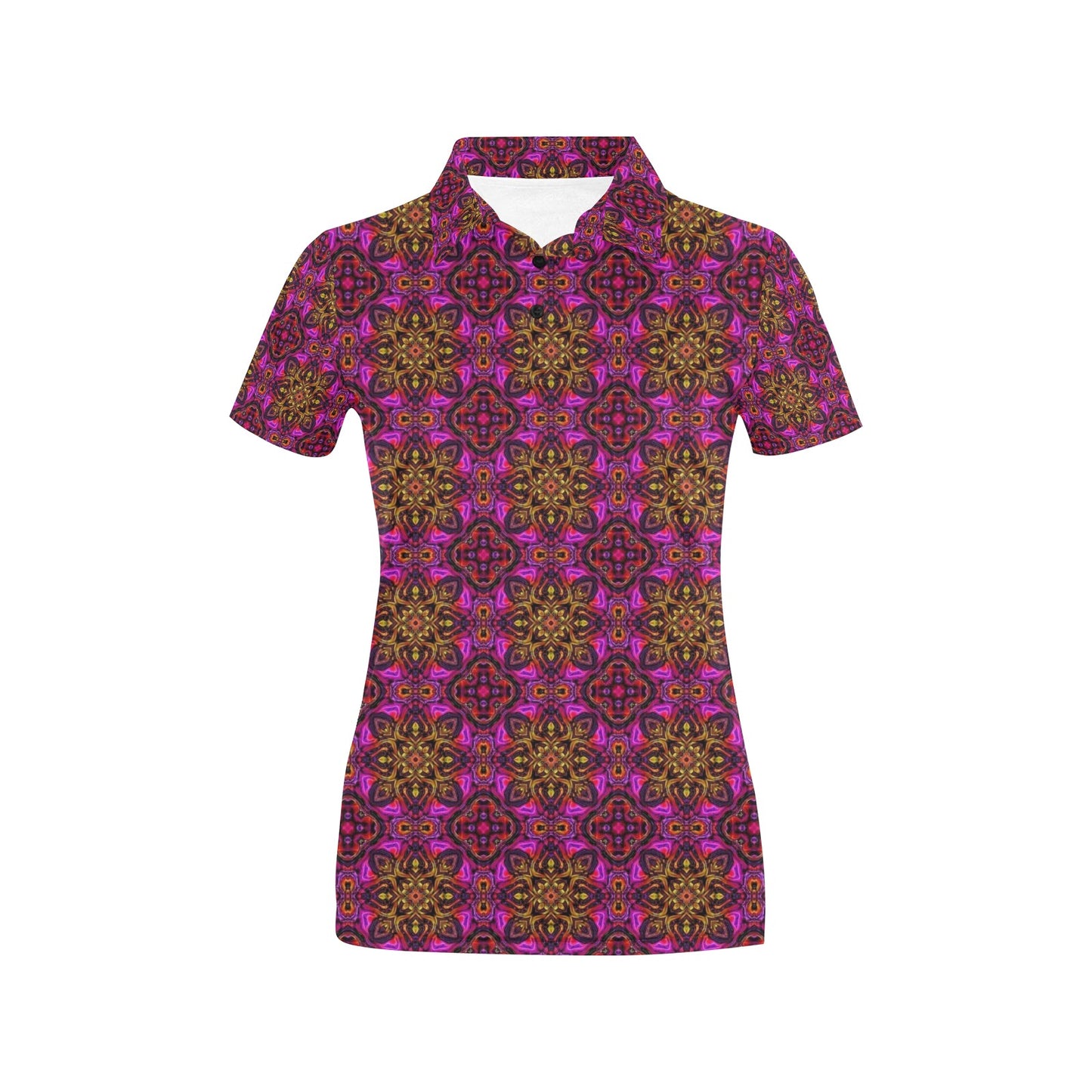 kaleidoscope Abstract Print Design Women's Polo Shirt