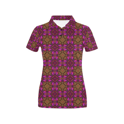 kaleidoscope Abstract Print Design Women's Polo Shirt