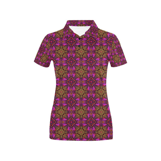 kaleidoscope Abstract Print Design Women's Polo Shirt