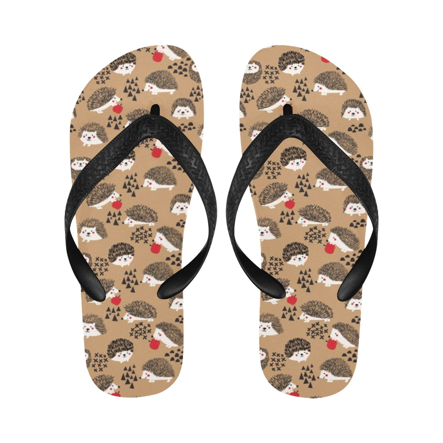 Hedgehog Print Design LKS403 Flip Flops