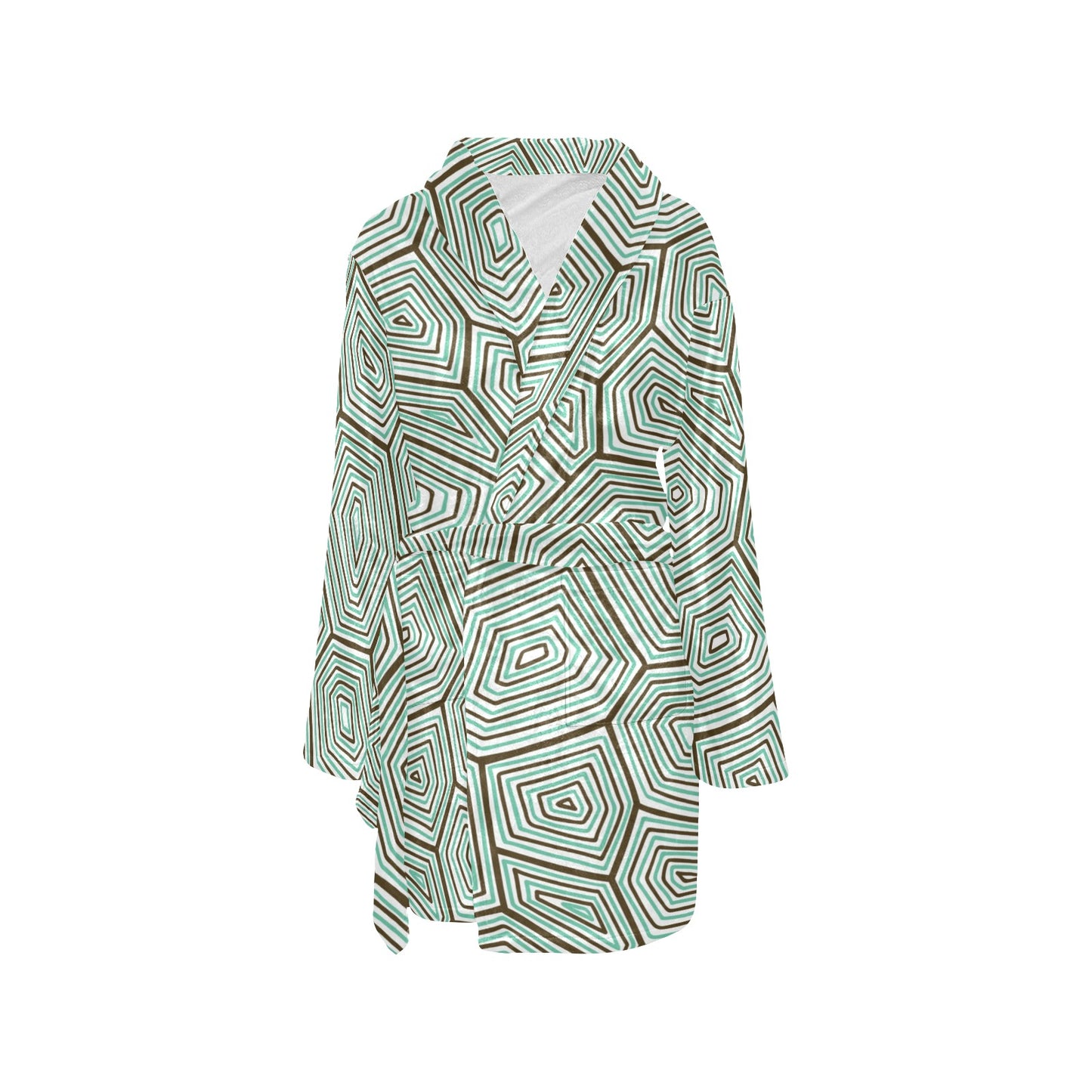 Sea Turtle Skin Print Women's Fleece Robe