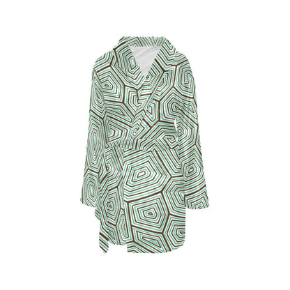 Sea Turtle Skin Print Women's Fleece Robe