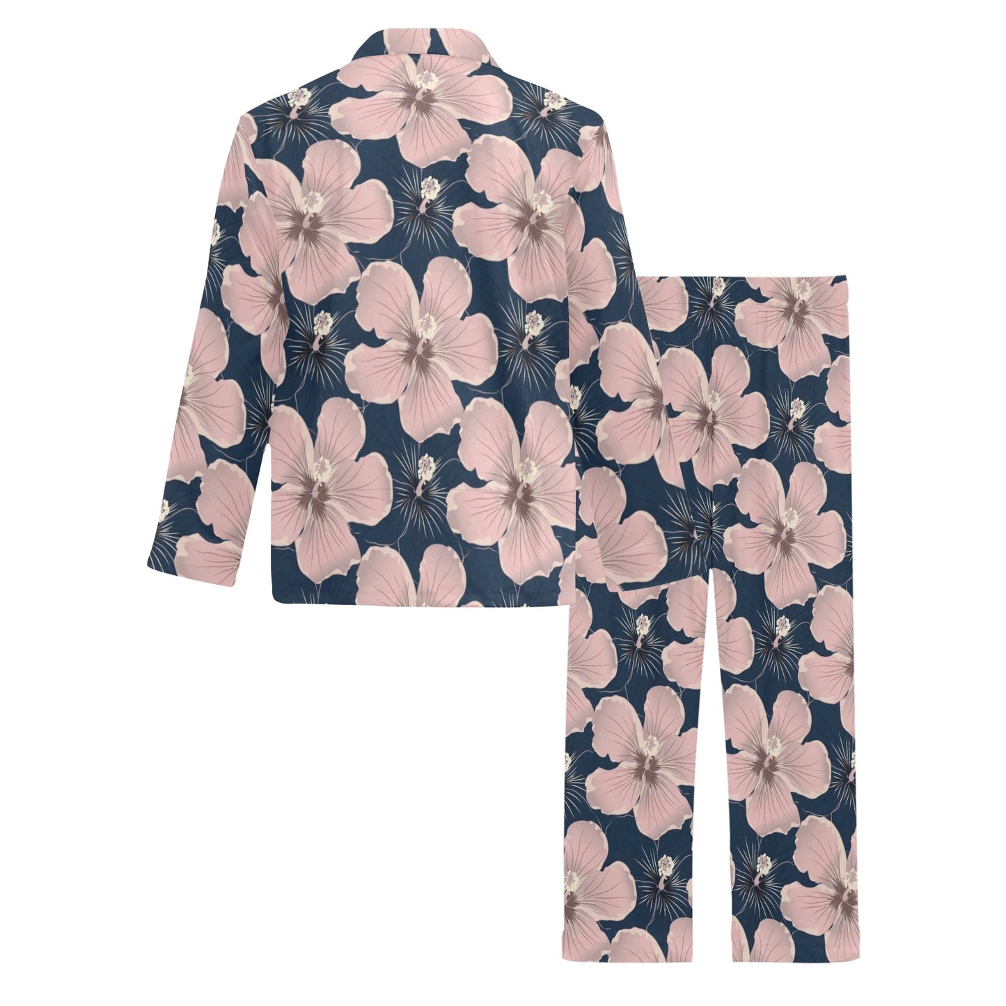 Plumeria Pattern Print Design PM018 Men's Long Pajama Set
