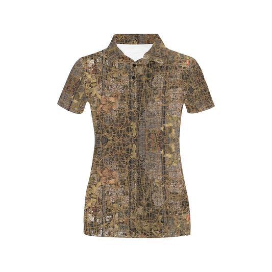 Camouflage Realtree Pattern Print Design 01 Women's Polo Shirt