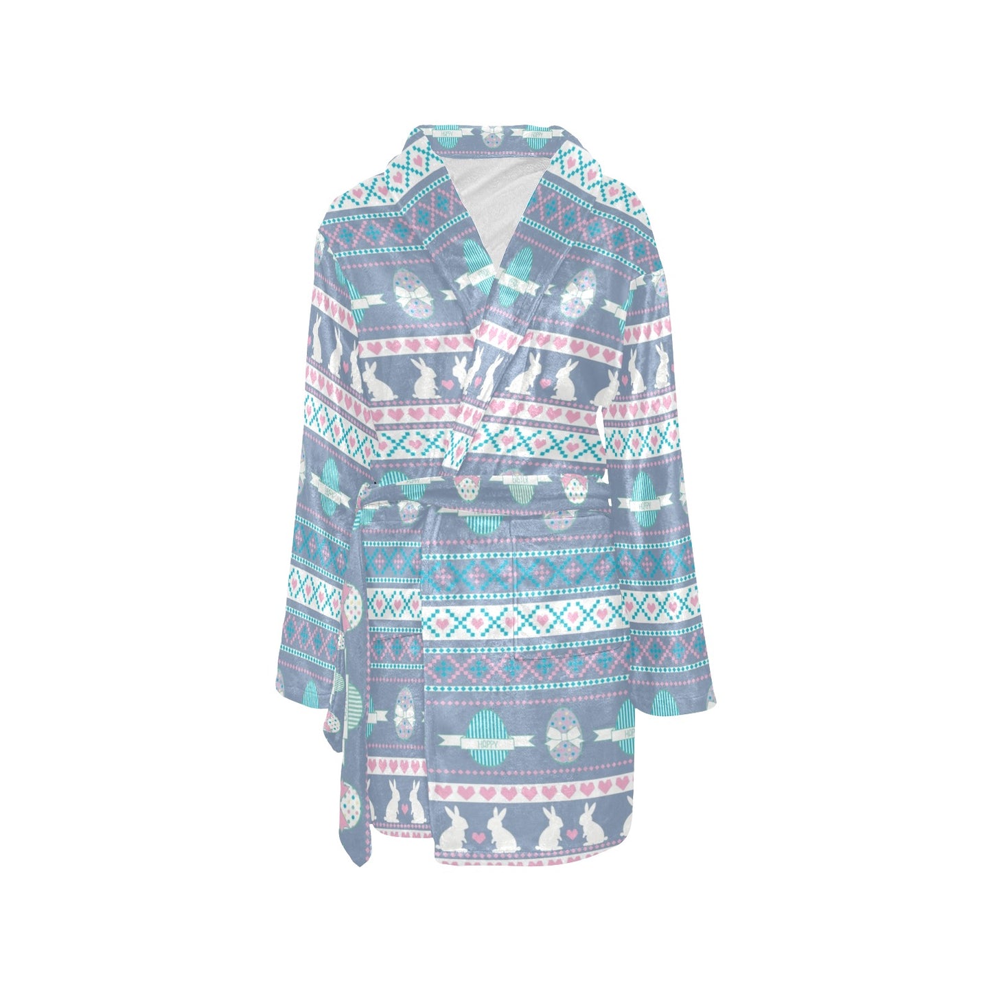 Easter Eggs Pattern Print Design RB013 Women's Fleece Robe