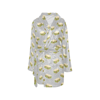 Sandwich Print Design LKS304 Women's Fleece Robe