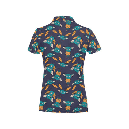 Bat Pattern Print Design 07 Women's Polo Shirt