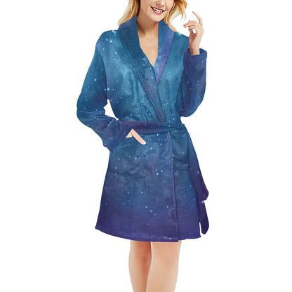 Nebula Pattern Print Design A01 Women's Fleece Robe