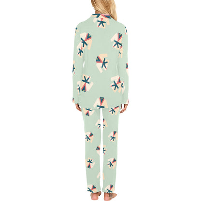 Karate Pattern Print Design 02 Women's Long Pajama Set