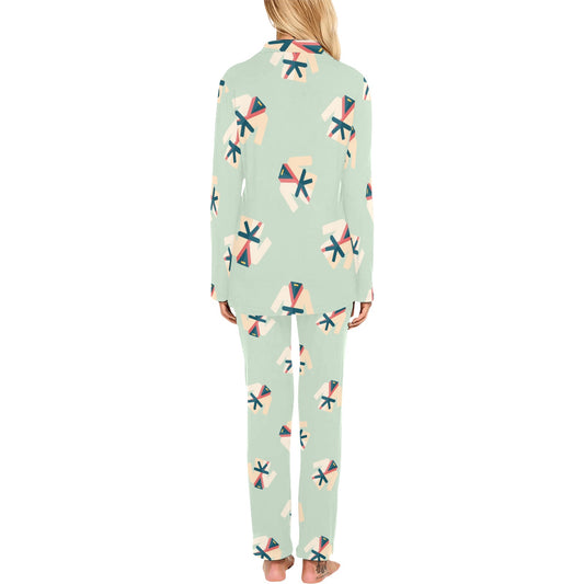 Karate Pattern Print Design 02 Women's Long Pajama Set