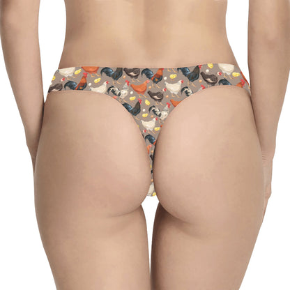 Chicken Evolution Pattern Women's Thongs