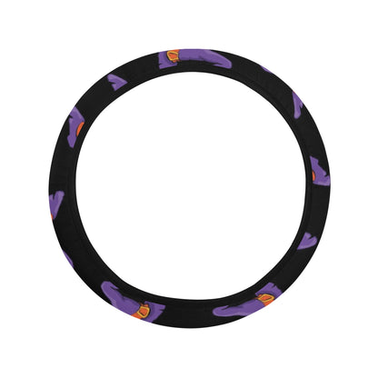 Witch Hat Print Design LKS304 Steering Wheel Cover with Elastic Edge