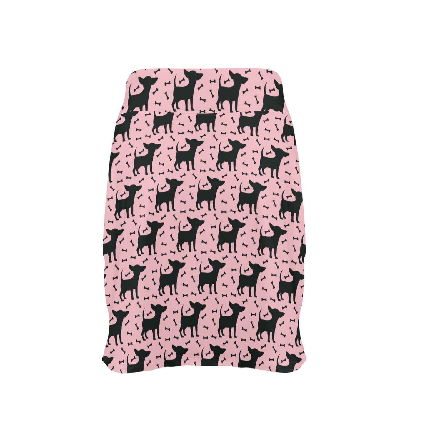 Chihuahua Pink Print Pattern 17" Golf & Pickleball Skort with Pockets