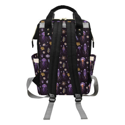 Seaweed With Jelly Fish Print Design LKS305 Diaper Bag Backpack