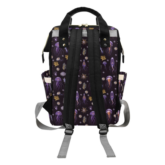 Seaweed With Jelly Fish Print Design LKS305 Diaper Bag Backpack