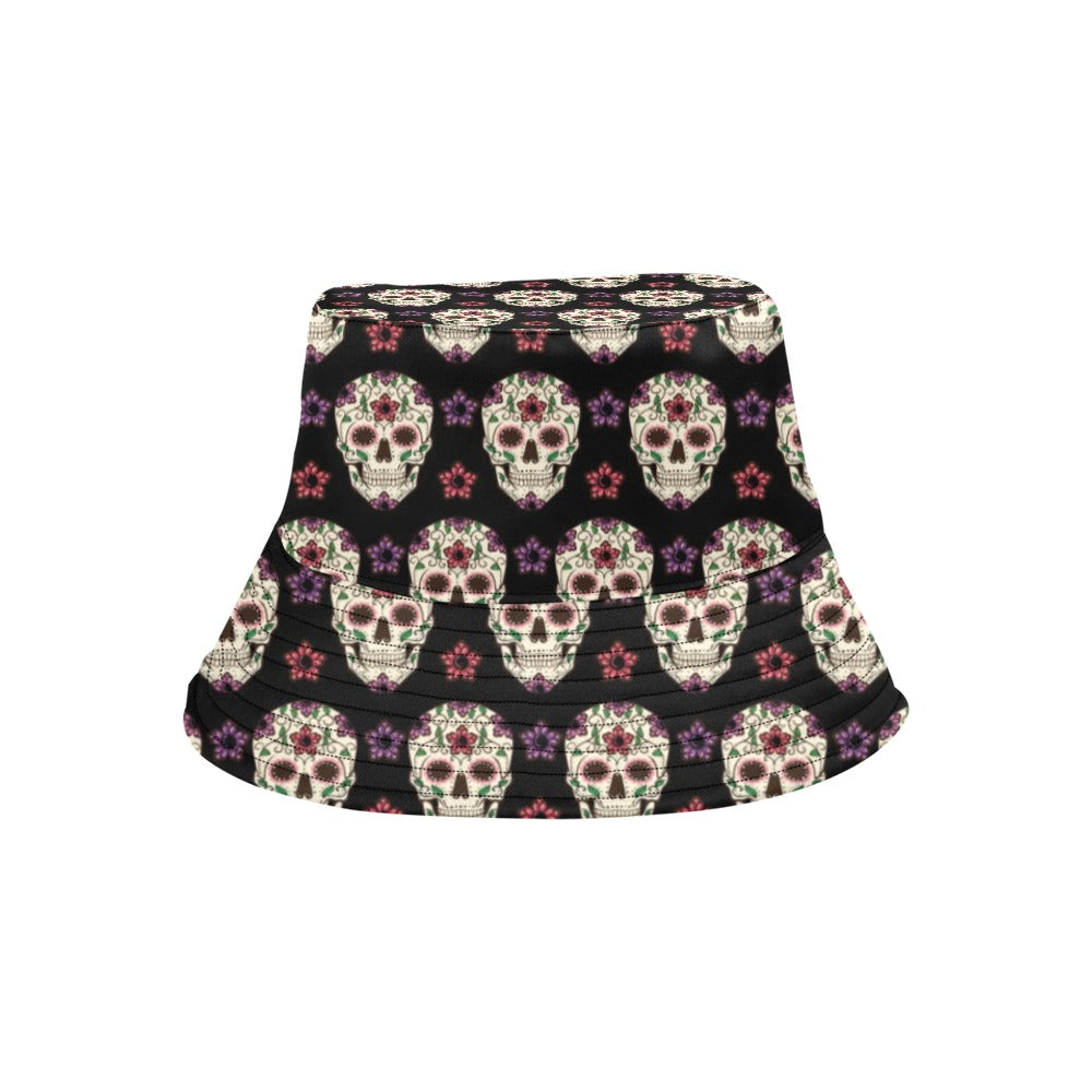 Sugar Skull Print Design LKS304 Unisex Bucket Hat