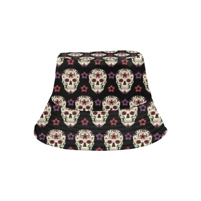 Sugar Skull Print Design LKS304 Unisex Bucket Hat