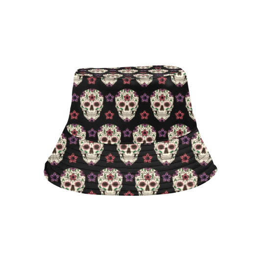 Sugar Skull Print Design LKS304 Unisex Bucket Hat
