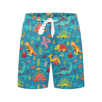 Dinosaur Cartoon Style Men's Swim Trunks Beach Shorts