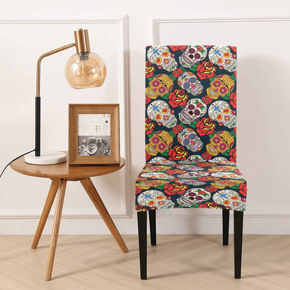 Sugar Skull Print Design LKS306 Dining Chair Slipcover