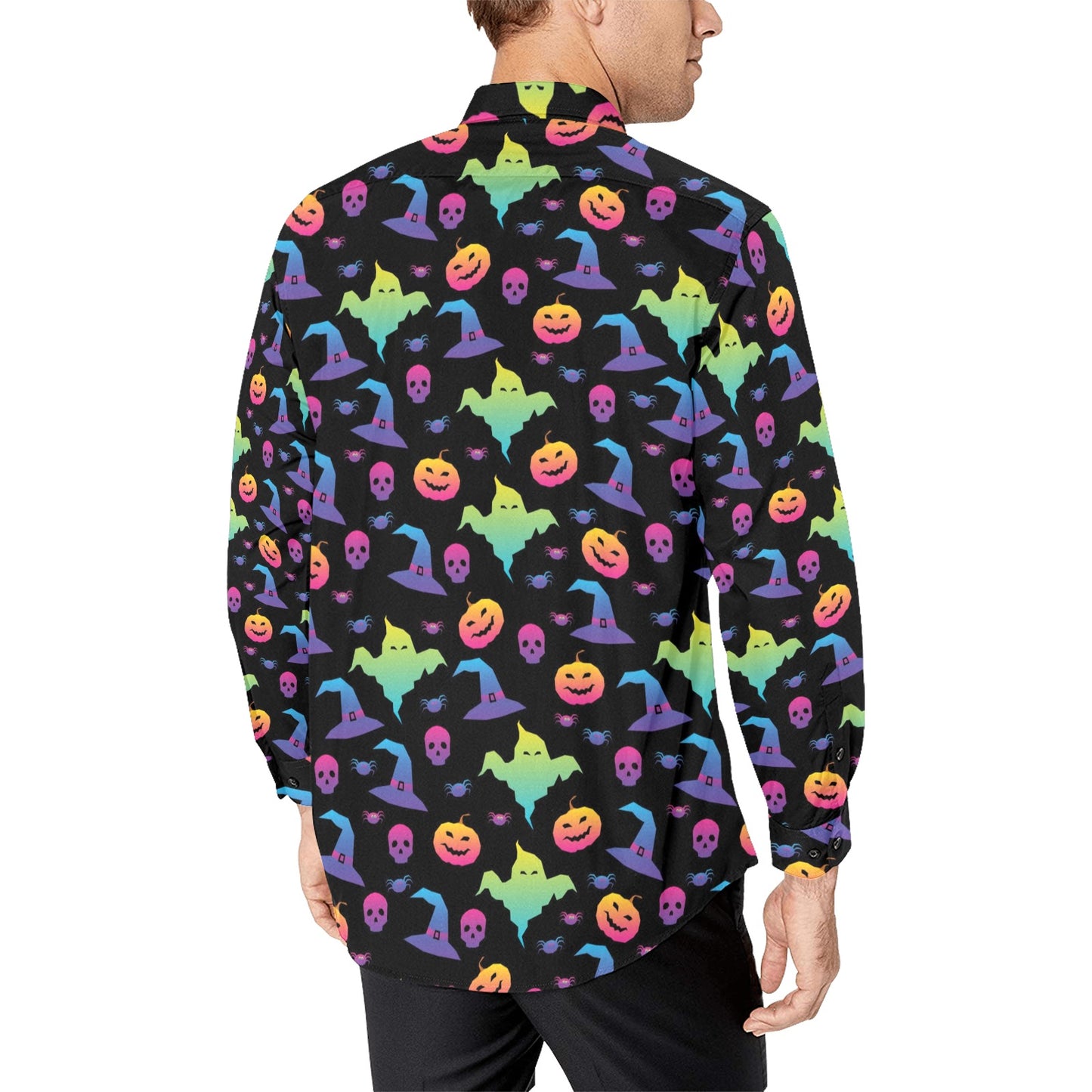 Halloween Print Design LKS404 Men's Long Sleeve Dress Shirt
