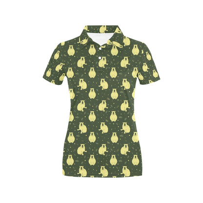 Capybara Pattern Print Design 03 Women's Polo Shirt