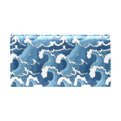 Wave Themed Pattern Print Women's Trifold Wallet