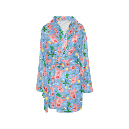 Pig Print Design LKS404 Women's Fleece Robe