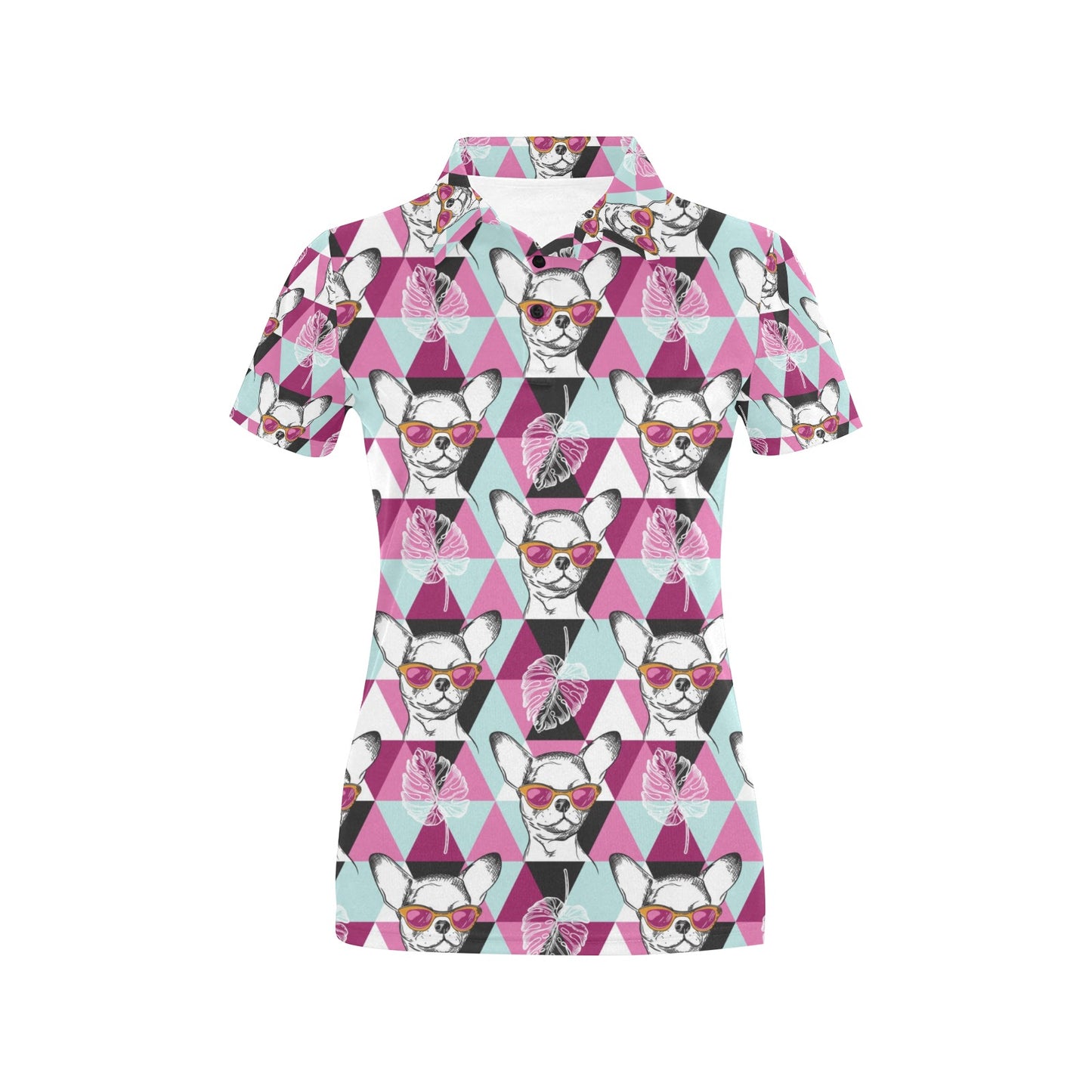 Chihuahua Cute Triangle Pattern Women's Polo Shirt
