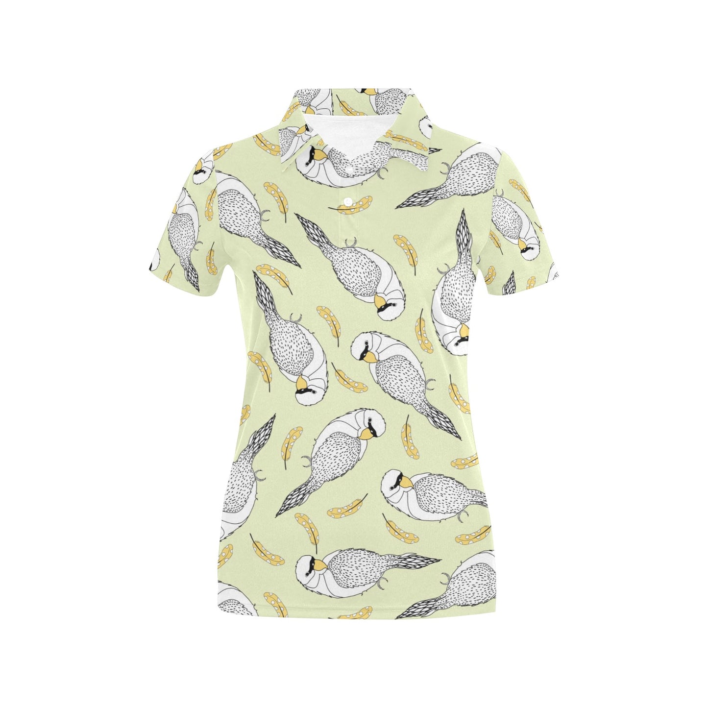 Parakeet Pattern Print Design A03 Women's Polo Shirt