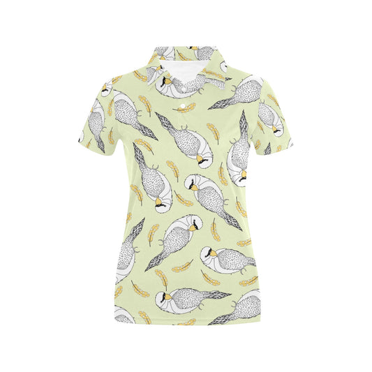 Parakeet Pattern Print Design A03 Women's Polo Shirt