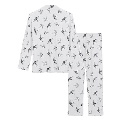 Swallow Bird Pattern Print Design 04 Women's Long Pajama Set