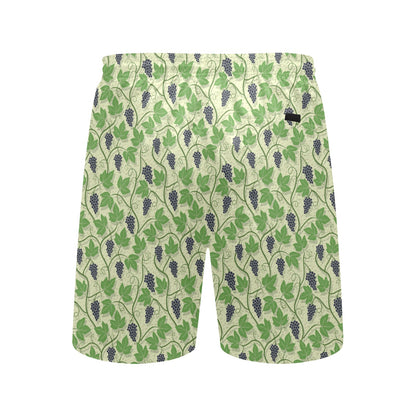 Wine Grape Thmed Print Men's Swim Trunks Beach Shorts