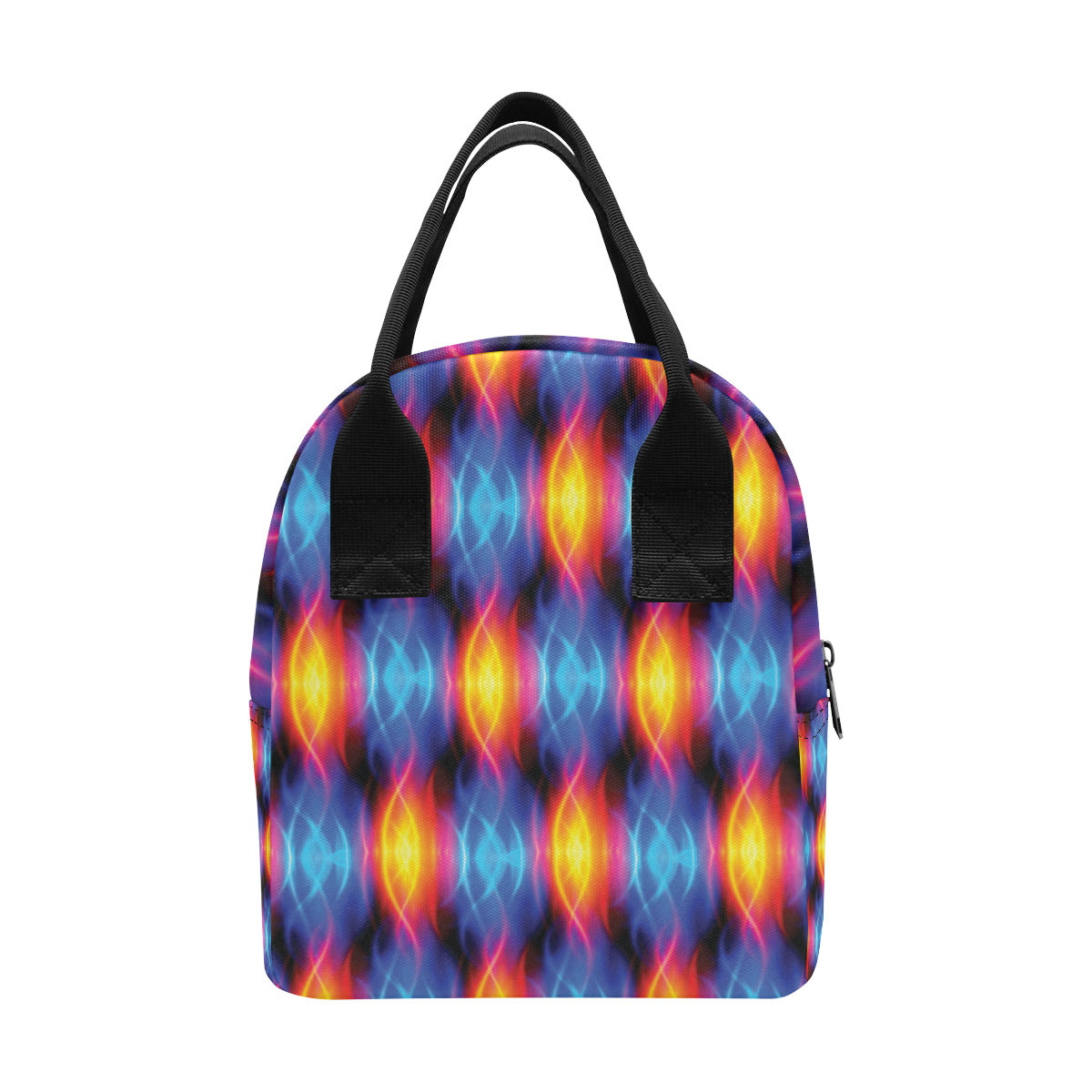 Flame Fire Blue Design Print Insulated Lunch Bag